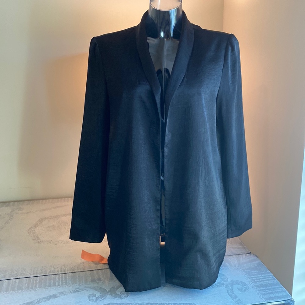 Silky Roll Collar Open Front Jacket. Size L - image 1